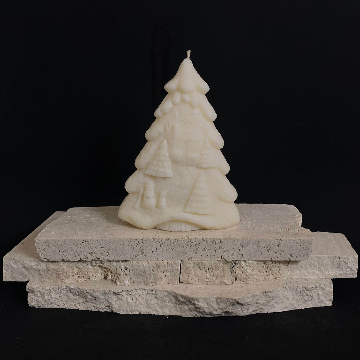 Christmas Tree Scenery Sculptural Candle