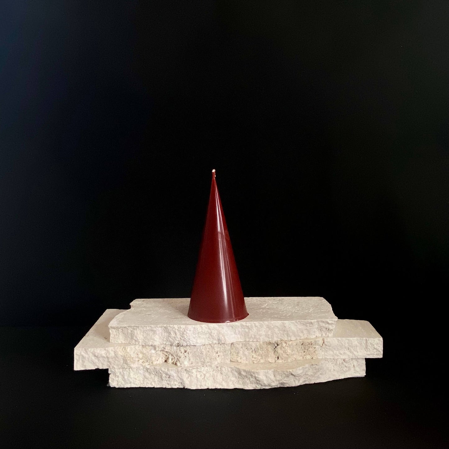 Santas Red Liquor Lily Sculptural Cone Candle