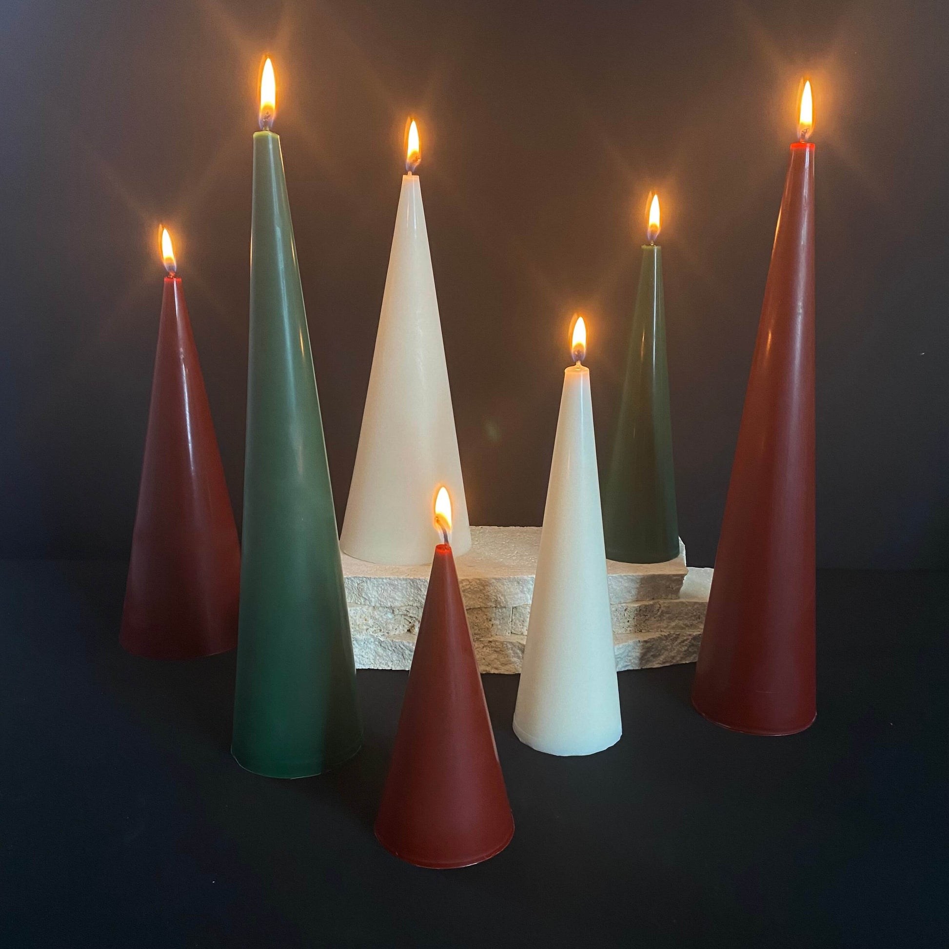 Cone Sculptural Candle Lit