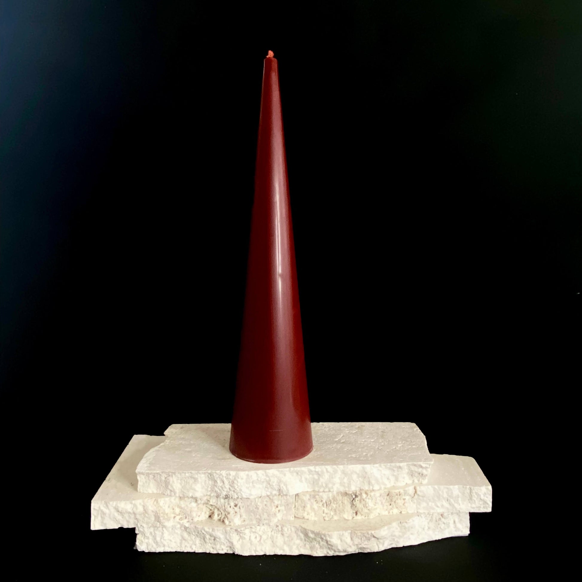 Santas Red Liquor Maxwell Sculptural Cone Candle