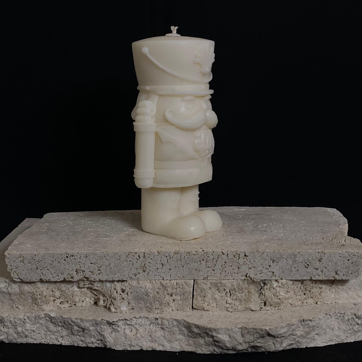 Short Nutcracker Sculptural Candle Side